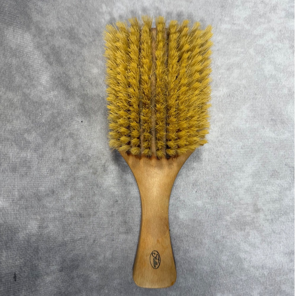 Vintage Fuller Brush Co Wooden Hairbrush Natural Bristle Tan Wood Handle